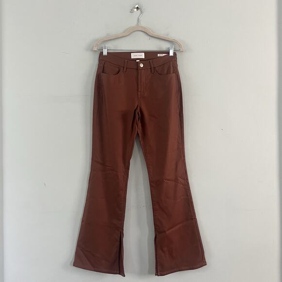 Dear John Jaxytn Cognac Brown Mid Rise Side Slit Bootcut Pants - Picture 3 of 8